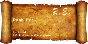 Raab Erik névjegykártya
